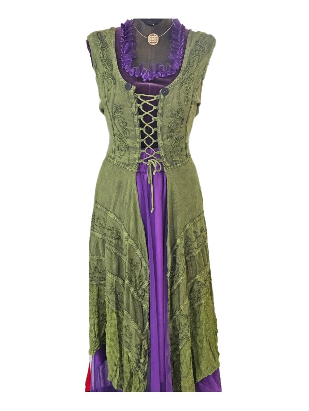 Upcycled Winifred Sanderson Costume Set With Handmade Spell Book Purse Size L - Picture 6 of 14